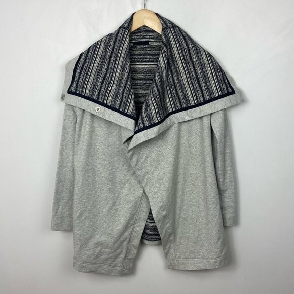 Lululemon Savasanah Wrap Sweater‎ Coat Shacket Heathered Grey Strata Size 2 Warm - Picture 6 of 10